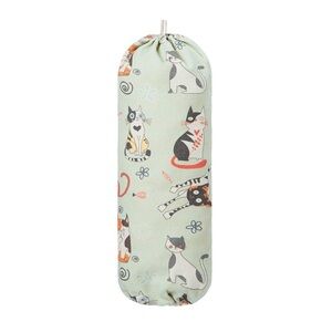 4/$20 NWOT Canvas Cat Print Plastic Bag Storage